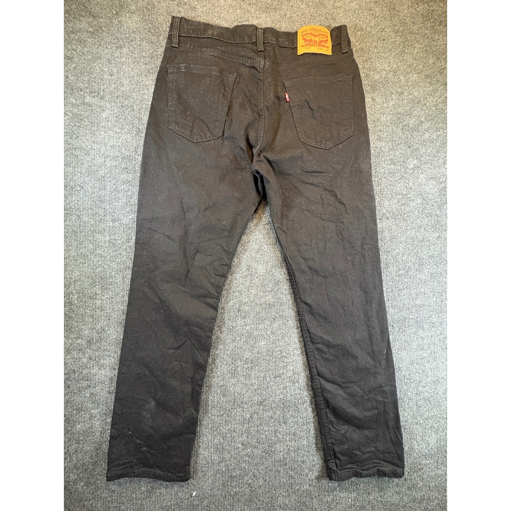Levis 511 Slim Fit Mens Black Denim Jeans W34 L30 Solid Casual Pants